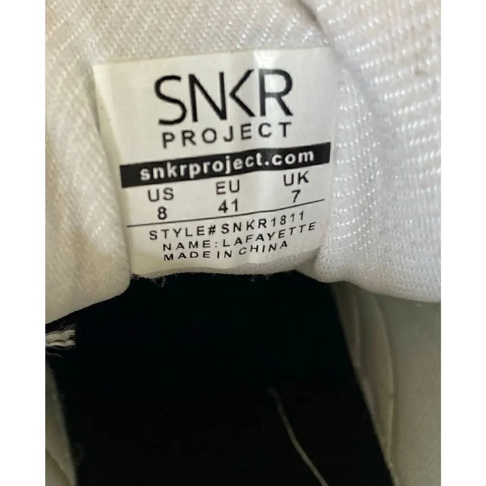SNKR Project Mens Lafayette Leather Low Top Lace Up, White/Gold Size 8 TV Worn